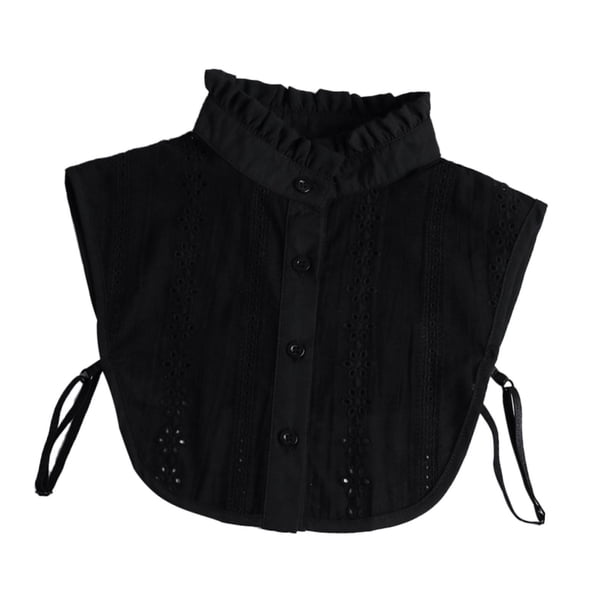Cuello falso para dama, decorativo, jacquard, extraíble, para vestidos, camisetas y prendas de vestir. Negro