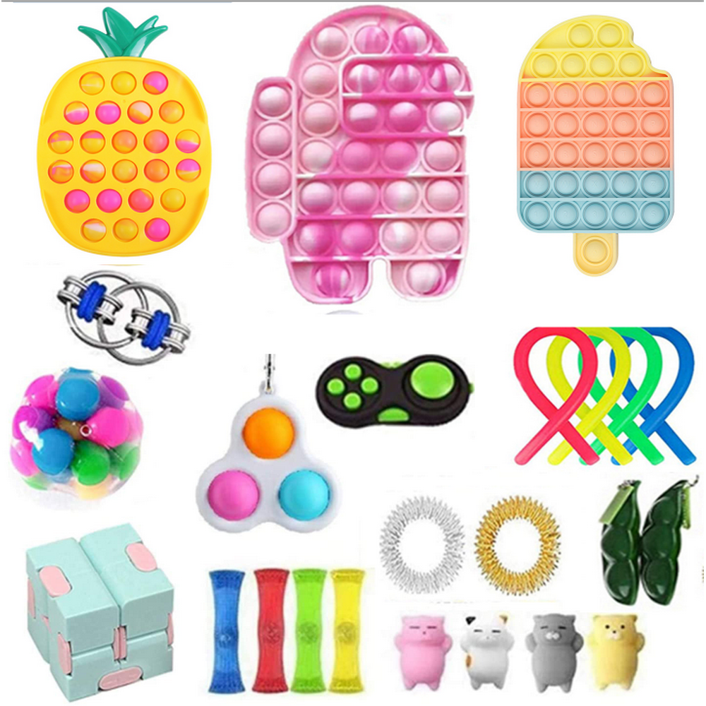 Sunisery Fidget Toy Pack Pop Bubble Cheap Sensory Fidget Pack Stress Relief Toys with Marble