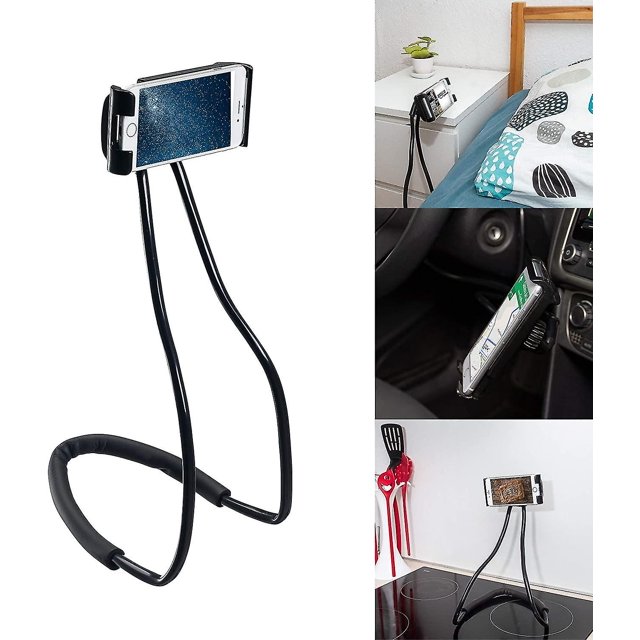 Soporte para teléfono celular - Universal Hang On Neck Lazy Cell Phone Diy Bracket Soporte giratorio gratuito en la mesa Smart Multiple Functions Cell Phone Holder kaili Sencillez