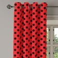 thumbnail image 2 of Ambesonne Polka Dots Grommet Curtain, Pop Art Oval Shapes Form, 50" x 120", Scarlet, 2 of 6