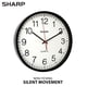 thumbnail image 2 of Reloj de pared Sharp Black de 30 cm, silencioso, no hace tictac, de cuarzo, 2 of 7