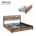 thumbnail image 5 of CREATIVE HOBBIES Full Size Bed Frame with 4 Storage Drawers, Metal Platform Bed Frame with Rustic Vintage Wood Headboard, Strong Metal Slats Support, 5 of 8