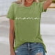 thumbnail image 1 of MKLEKYY Playeras De Algodon Mujer Camisetas Casuales De Moda Para Mujer, Con Cuello Redondo, Estampadas, De Verano, De Manga Corta, Holgadas E Informales Talla S, 1 of 3