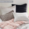 thumbnail image 5 of JERFIT Faux Fur King Comforter Set, 3-Piece Black Ultra Plush Faux Mink Bedding Ensemble with Shams, 5 of 10
