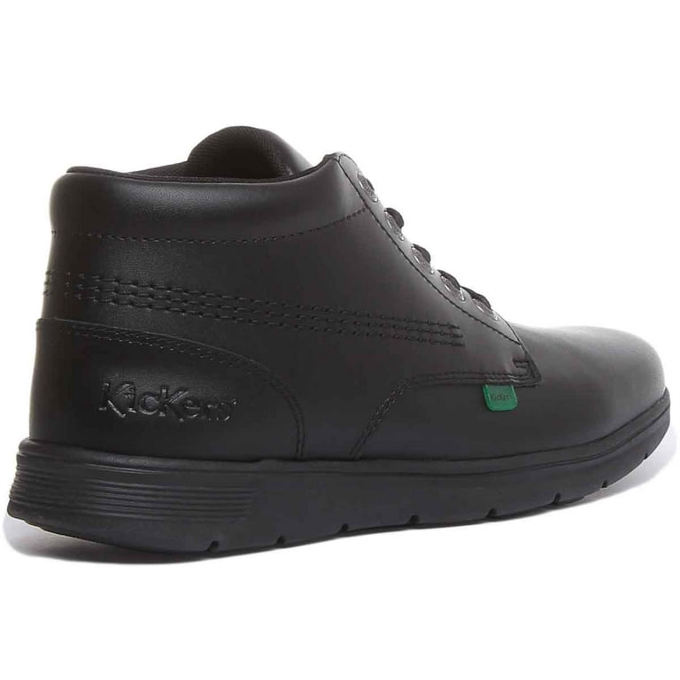 Kickers Kelland Lace Teen Leather Kids School Fashion Shoe Boot Black UK 3 Walmart