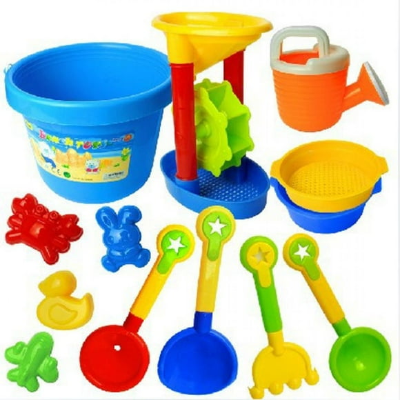 CubicFun Sand Toy Beach Toys for Toddlers Kids Boys Girls Sand Bucket Rake Shovel Set Animal Beach Turtle Crocodile Whale Crab Shapes Water Toy for Bath Tub 13 pieces