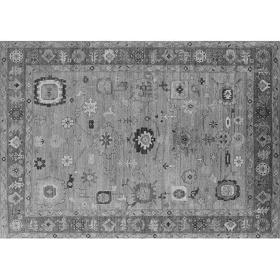 Ahgly Company Indoor Rectangle Oriental Gray Industrial Area Rugs, 7' x 9'