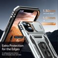 thumbnail image 5 of for iPhone 14 Plus Case with Slide Camera Cover + Screen Protector, Built in Rotated Ring Magnetic Kickstand Military Grade Shockproof Protective Phone Case 6.7" - Blue, 5 of 12