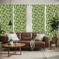 thumbnail image 2 of Ambesonne Banana Window Curtains, Retro Style Hawaiian Farm, Each 28" W x 84" L, Mustard Pale Blue Fawn, 2 of 5
