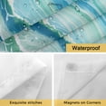 thumbnail image 4 of No Hook Coastal Beach Shower Curtain with Snap in Liner Set, Summer Nautical Ocean Sea Waves Blue Brown Waterproof Fabric Bathroom Curtains with See Through Top Window, Hotel Style Stall 54 x 78 Inch, 4 of 7