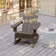 thumbnail image 3 of BizChair Adirondack Rocking Chair with Cup Holder, Weather Resistant HDPE Adirondack Rocking Chair in Brown, Set of 2, 3 of 12