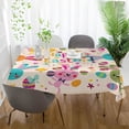 thumbnail image 5 of Coolnut Easter Rectangle Table Cloth Happy Easter Bunnies Tablecloth Waterproof Anti-Shrink Resistant Decorative Fabric Table Cover for Outdoor Picnic/Kitchen Dining 60x90In, 5 of 7