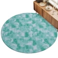 Green White Ink Splatters 8' Round Rug for Open Concept Living Room ...