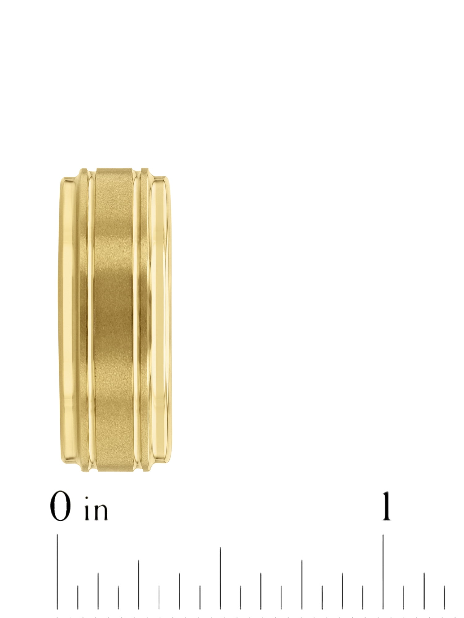 Men's Gold-Tone Tungsten Grooved Step Edge 9MM Wedding Band by Brilliance Fine Jewelry - Men's Ring