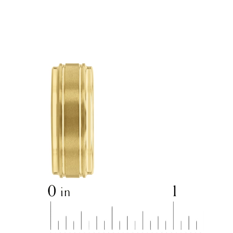 Brilliance Fine Jewelry Men's Yellow Tungsten Grooved Wedding Band photo 4