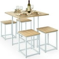 thumbnail image 4 of Gymax 5 Piece Dining Table And Chairs Set Metal Legs Compact Space Bar Pub Kitchen, 4 of 8