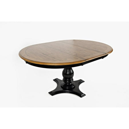 Jofran Castle Hill Round To Oval Dining Table In Antique Black Oak Jofran Castle Hill Round To Oval Dining Table In Antique Black Oak