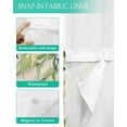 thumbnail image 3 of No Hook Shower Curtains with Snap in Liner, Summer Leaves Waterproof Fabric Shower Curtain, Spring Green Botanical Plants Leaf Vines Double Layers & See-Through Top Window Bathroom Curtains 60''x72'', 3 of 6