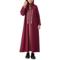 thumbnail image 5 of EnJoCho Muslim Girl Dress Abaya Kids Islamic Kaftan Ramadan Prayer Long Robe Button Down Batwing Sleeve Gown Dress, 5 of 8