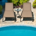 thumbnail image 2 of Costway Patio Lounge Chair Chaise Adjustable Back Recliner Garden W/Wheel Brown, 2 of 7