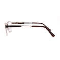 thumbnail image 3 of Rectangle Metal Half Rim Spring Hinge 3 Multi-Focal Progressive Reading Glasses Brown Gold +1.5, 3 of 3