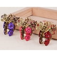 thumbnail image 3 of 4 Pcs Vintage Flowers Medium Size Fancy Hair Claw Jaw Clips Pins with Rhinestone - Chic Metal Alloy Hair Clamp Hair Updo, 3 of 8