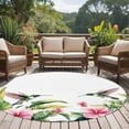 thumbnail image 5 of 5ft Washable Round Rug, Summer Tropical Plants Non-Slip Circle Area Rug for Living Room Bedroom, Pink Floral Hummingbird Indoor Floor Mat for Home Decor, 5 of 9