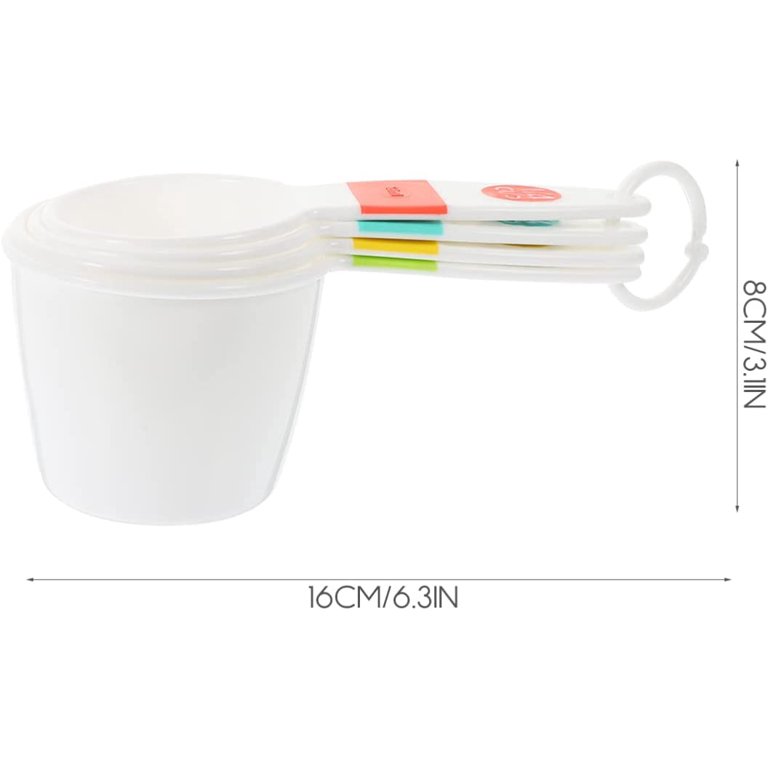 Measuring Cup Set, 4pcs, White Plastic