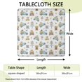 thumbnail image 2 of White Highland Cow Car Flower Pattern Square Fitted Tablecloth with Elastic Edge,Square Table Cover,Washable Elastic Table Cover for Home Kitchen Party Decor 36"x36", 2 of 6