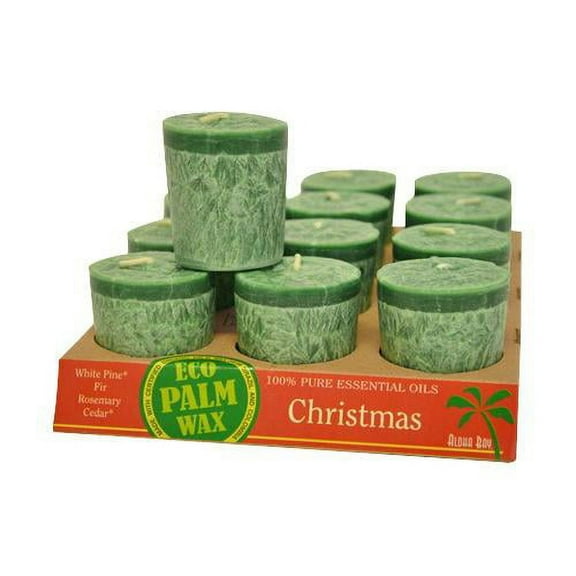 Aloha Bay Votive Eco Palm Wax Candle - Christmas - Case of 12 - 2 oz