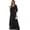 Black, variant on Women's Short‑Sleeve Chiffon Mother‑of‑the‑Bride Dress, Ruched Lace A‑Line Formal Evening Gown