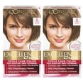 thumbnail image 1 of L'Oreal Paris Excellence Creme Color permanente para el cabello 6 marrón claro 100 por ciento gris tinte para el cabello paquete de 2, 1 of 5