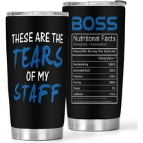 Boss Gifts for Men - 20oz Coffee Tumblers Gifts for Bosses - Funny Birthday Gift For Boss from Employee - Bosses Day Gifts for Him - Black Tumbler Cup with Lid, 1 Pack