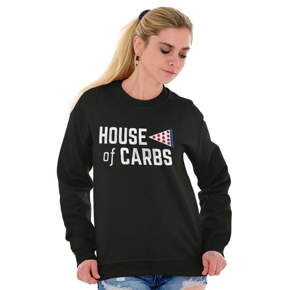 House of Carbs Funny Pizza TV Show Sweatshirt for Men or Women Brisco Brands S