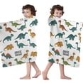 thumbnail image 4 of Dinosaur Pattern Hooded Bath Towel，50"x30" for Ages 3 To 12 Kids, Quick Dry Lightweight Soft Microfiber Hood Beach Towel Cover Up for Kids, 4 of 7