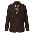 thumbnail image 3 of VBARHMQRT Brown Blazer for Woman Ladies' Solid Color Slim Fit One Button Middle Sleeve Leisure Suit Jacket Womens Blazer Jacket Sequin Blazer for Women Plus Size, 3 of 4