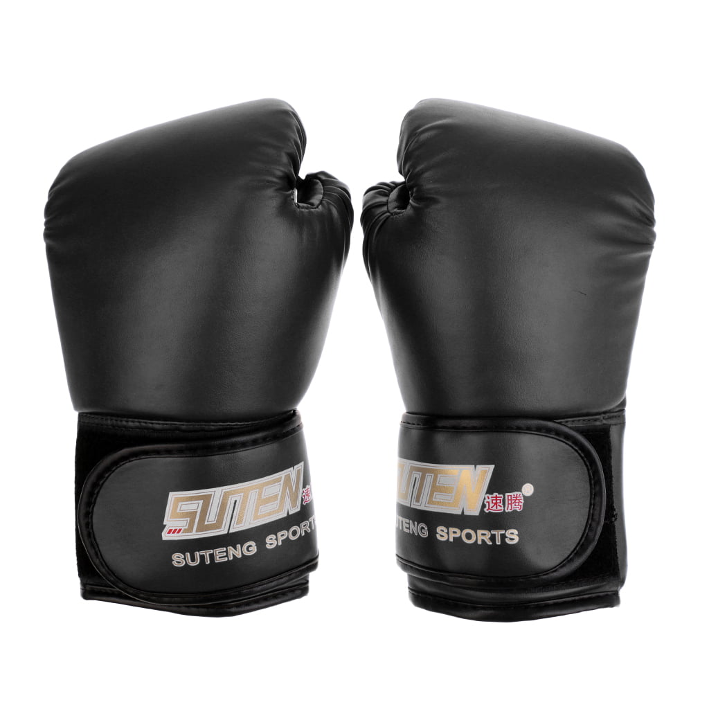 Pro Box Punch Bag Training Mitts Boxing Gloves Adult Pad Workout Black 