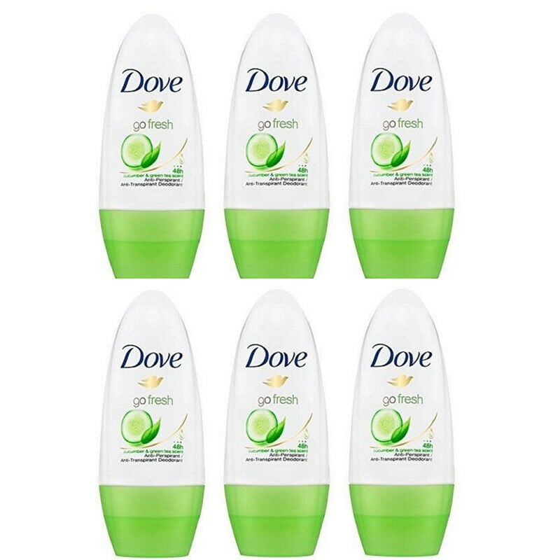 6 x Dove Go Fresh Cucumber & Green Tea Roll On 48 HR Anti perspirant