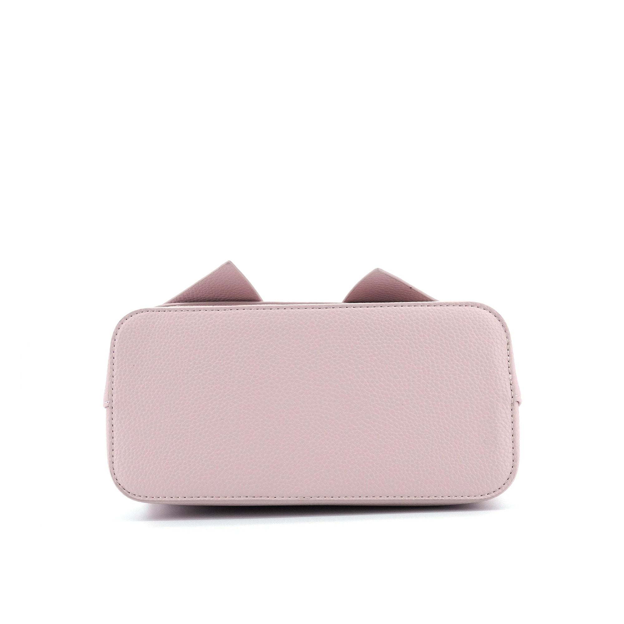 LIKE DREAMS Womens's Vegan Leather Adjustable Detachable Strap Zoey Double Bow Crossbody Bag, Blush