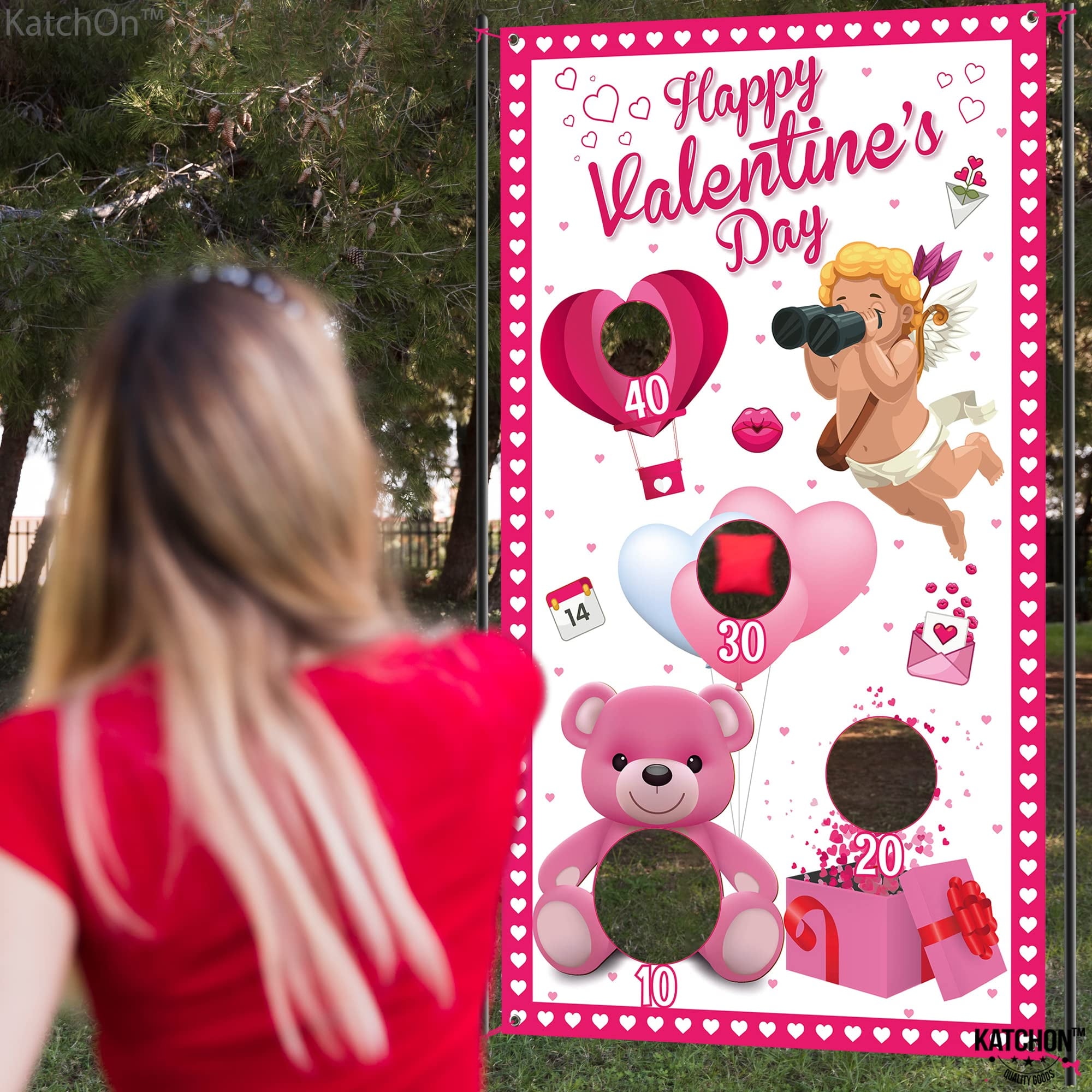 KatchOn, Valentines Bean Bag Toss Games - Large 54x30 Inch | Valentines Day Games for Classroom | Valentines Games for Classroom | Valentines Day Decorations | Valentine Games for Classroom