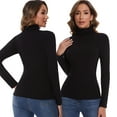 thumbnail image 3 of Joyshaper Women's Thermal Long Sleeve Shirts Turtleneck Long Sleeve T-Shirt Winter Base Layer Underwear Solid Color Slim Fit Top, 3 of 7