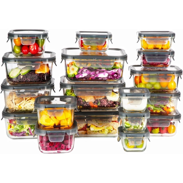 EasyWare JUMBO - Contenedores de VIDRIO - TAPA DE VIDRIO CON VENTILA, Recipientes para Alimentos, Herméticas a prueba de fugas, Cocina, Horno, Refrigerador, Congelador (SET 3 REFRACTARIOS (6 PCS)),8