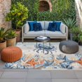 thumbnail image 2 of Crab Coastal Outdoor Rug for Patio/Deck/Porch, Non-Slip Large Area Rug 5 x 7 Ft, Summer Beach Coral Starfish Blue Grey Indoor Outdoor Rugs Washable Area Rugs, Reversible Camping Rug Carpet Runner, 2 of 8