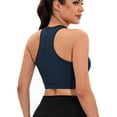 thumbnail image 6 of FANNYC Sexy Racerback Sports Bra For Women Seamless High Impact Support Yoga Sports Bra Padded Mesh Stretch Running Active Gym Workout Fitness Tank Tops With Removable Cups,XS-XL, 6 of 8