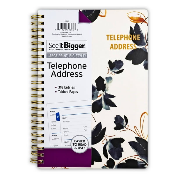 See it bigger telephone and address book with password pages 5 5 x 8