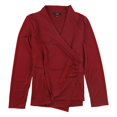 thumbnail image 1 of Alfani Womens Solid Wrap Blouse darkred L, 1 of 2