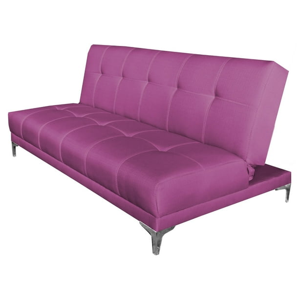 Sofa Cama Reclinable El Bazar Store Karla Rosa Lino Futon 3 posiciones Abotonado Sala