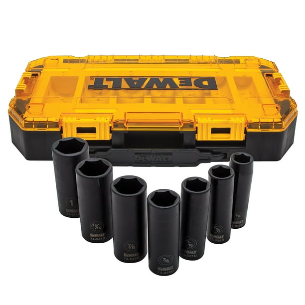 Juego de enchufes DEWALT DWMT74736 Tough Box 7 piezas SAE 1/2 Deep Drive