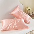 thumbnail image 2 of QCQHDU Silk Pillowcase for Hair and Skin, Mulberry Silk Pillow Cases Standard Size Set of 2 Pack, Super Soft Pillow Case with Envelope Closure Gifts for Women Men (20'' x26'', Coral), 2 of 7