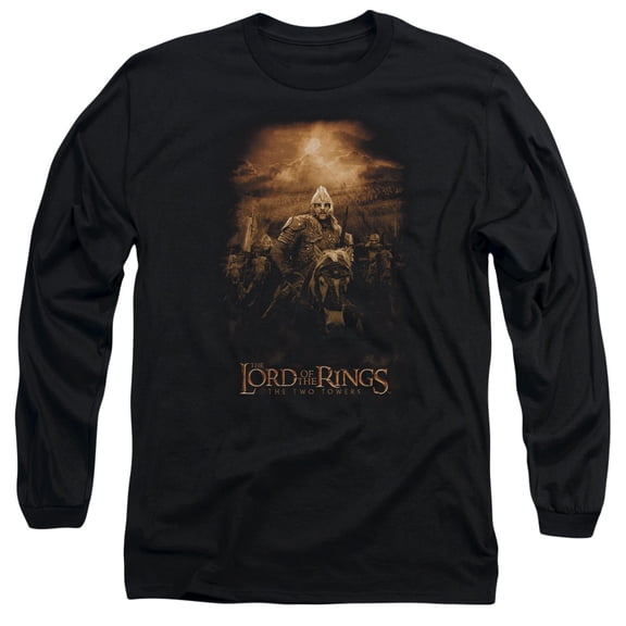 Lord of the Rings Riders Of Rohan Long Sleeve Adult 18/1 T-Shirt Black